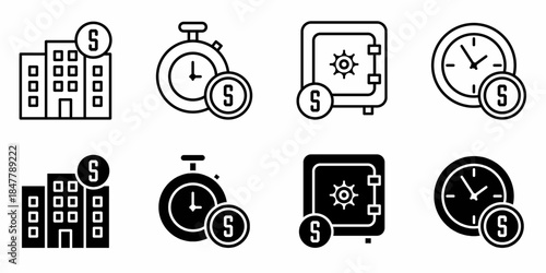 Business. Vector collection of business icon illustration. Black icon design.