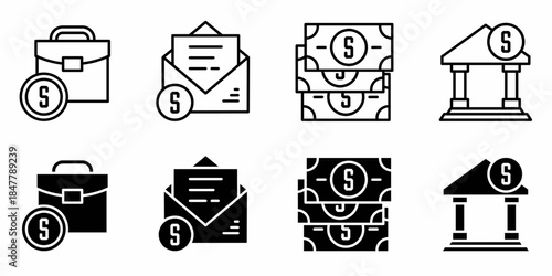 Business. Vector collection of business icon illustration. Black icon design.