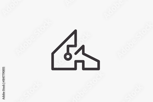 minimalist line art house interior logo