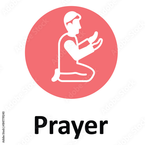 Prayer Vector icon which can easily modify or edit