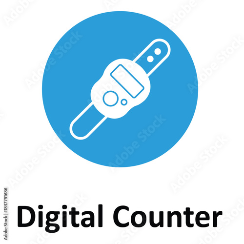 Digital Counter Vector icon which can easily modify or edit