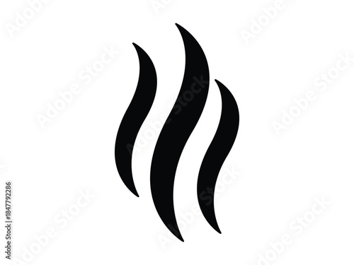 Heat or Steam Wave Symbol. Smell or Aroma Wavy Lines Icon. Air Flow Wavy Lines Illustration