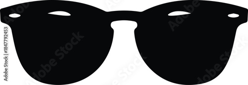 Minimalist black sunglasses eyewear silhouette vector icon