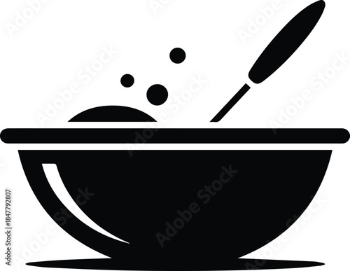 Minimalist black washing up bowl basin silhouette vector icon