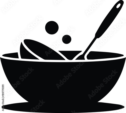 Minimalist black washing up bowl basin silhouette vector icon