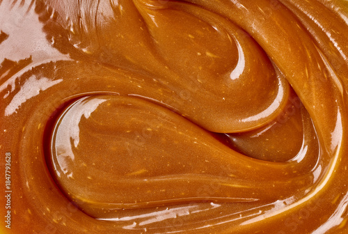 freshly cooked caramel sauce background