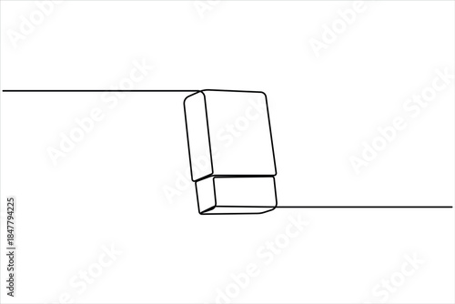 Rubber eraser one continuous line art drawing concept, vector art minimalist illustration design