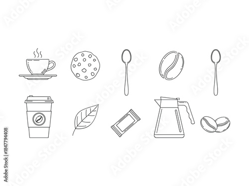 Coffee and related items illustration