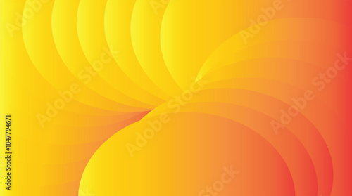 An abstract orange background vector illustration featuring bright yellow waves and golden light curves creates an artistic summer wallpaper design with a creative fire texture