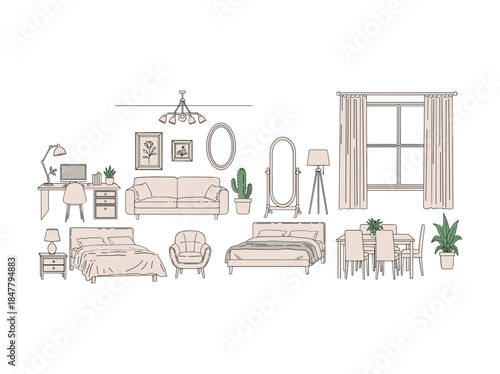 Beautifully designed modern home interior with furniture and decor