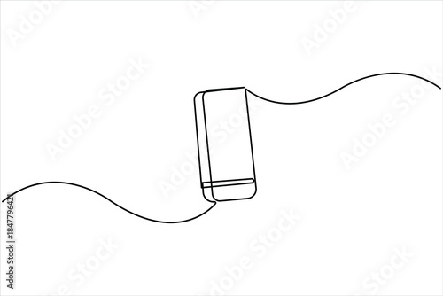 Rubber eraser one continuous line art drawing concept, vector art minimalist illustration design