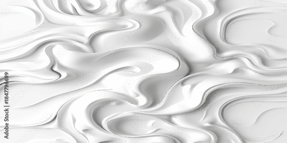 Obraz premium Seamless abstract background featuring white waves and a fluid golden metallic ripple pattern with a shiny liquid silk texture and swirling molten flow