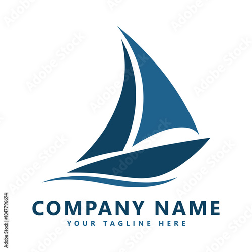 Sailboat logo design vector