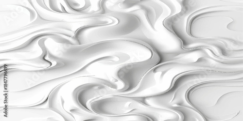 Seamless abstract background featuring white waves and a fluid golden metallic ripple pattern with a shiny liquid silk texture and swirling molten flow