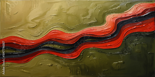 An abstract vector illustration featuring a wave pattern of blue liquid paint on an old wood texture background with light motion curves and natural artistic shapes