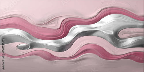An abstract purple and pink background features artistic wave patterns and flowing curves in a colorful vector design style, creating a vibrant light texture template for web banners and wallpaper
