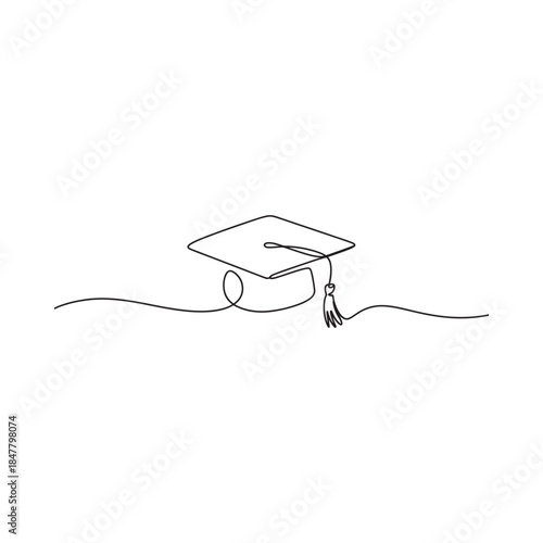Simple line drawing of a graduation cap symbolizing education and academic achievement