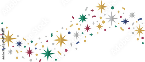 Colorful Star Confetti and Sparkles Celebration Background Vector