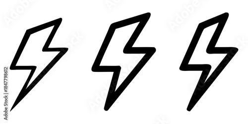 Lightning icon vector isolated on white background. Bolt icon vector. Energy and thunder electric icon.