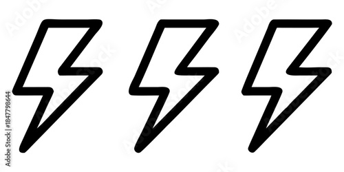 Lightning icon vector isolated on white background. Bolt icon vector. Energy and thunder electric icon.