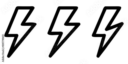 Lightning icon vector isolated on white background. Bolt icon vector. Energy and thunder electric icon.