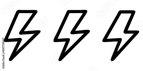 Lightning icon vector isolated on white background. Bolt icon vector. Energy and thunder electric icon.