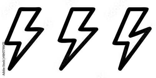 Lightning icon vector isolated on white background. Bolt icon vector. Energy and thunder electric icon.