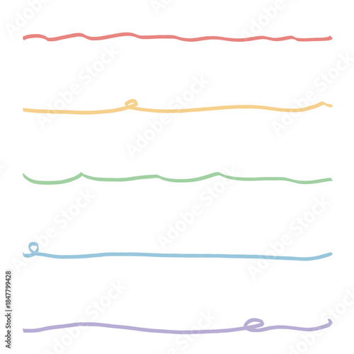 やさしい手描きライン素材シリーズ｜手書きのうねうねラインセット
Gentle Hand-Drawn Line Series | Wavy Hand-Drawn Lines Set
