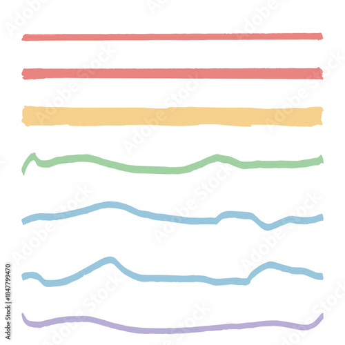 やさしい手描きライン素材シリーズ｜手書きの真っすぐ＆がたつきラインセット
Gentle Hand-Drawn Line Series | Straight & Wobbly Lines Set