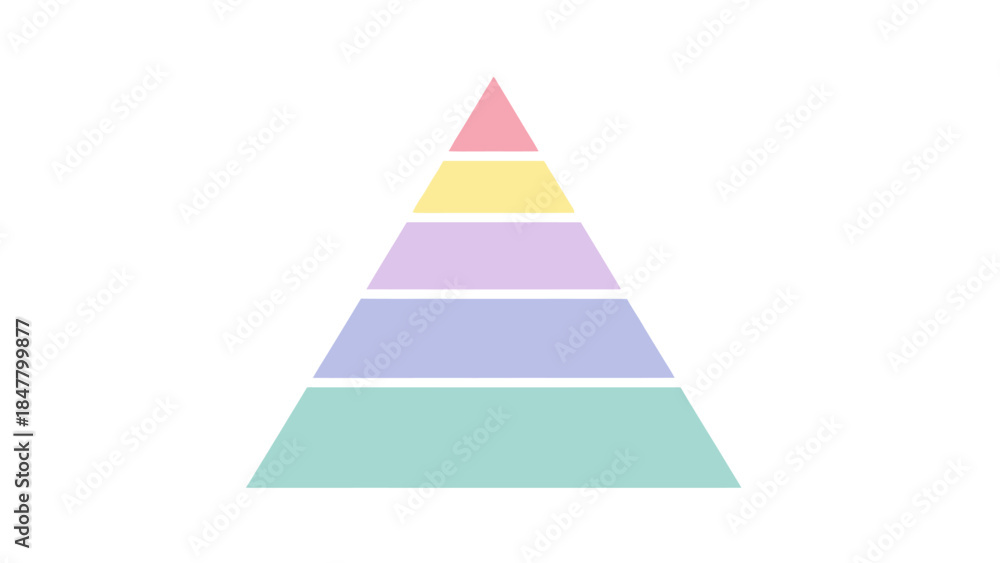 Fototapeta premium Minimalistic Multicolored Hierarchical Pyramid Illustration with Soft Pastel Tones