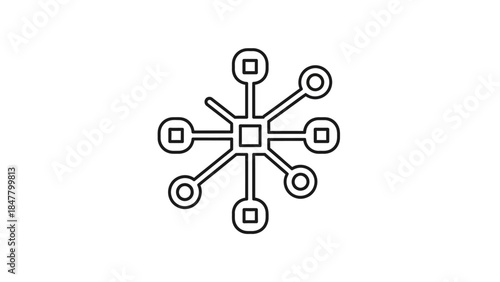 Minimalistic Network Connection Icon Representing Digital Connectivity and Data Links