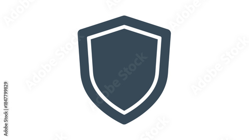 Minimalistic Shield Icon Representing Security and Protection in Digital Environments