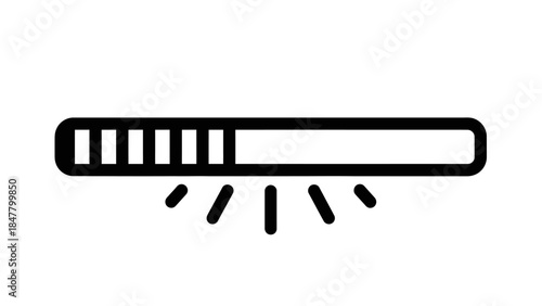 Minimalistic Loading or Progress Indicator Icon Representing Waiting State for Digital Interfaces