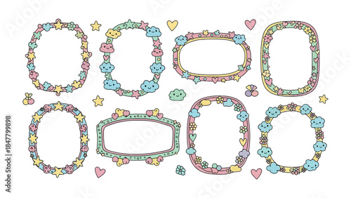 Whimsical Frames and Emblems: Playful and charming, these illustrated frames and emblems offer a delightful aesthetic, perfect for conveying messages with a touch of lightheartedness and creativity.