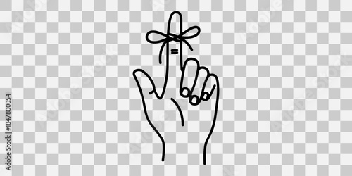 Hand with finger having bow