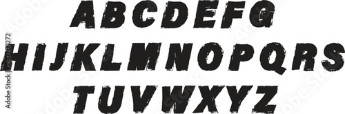 Alphabet letters in bold black font on a white background