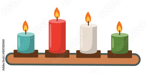 Candles flame light wax burning colorful decoration celebration holiday advent, featuring glowing candlelight,