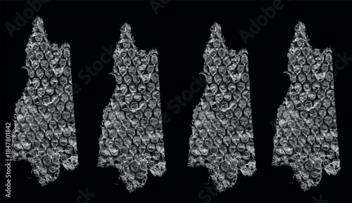 4 sets of plastic bubble wrap