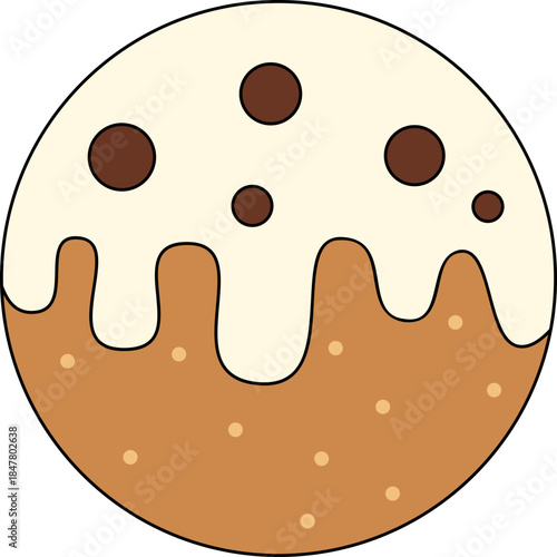 vector illustration of a cookie with chocolate