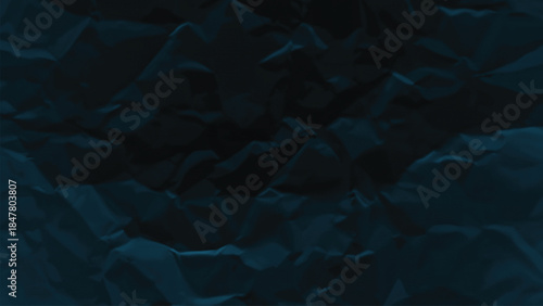 Dark blue crumpled paper texture background abstract