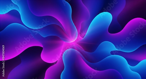 Intricate swirls and streaks of pink and blue light emanate from the center, creating a sense of dynamic, ethereal motion and vibrancy.