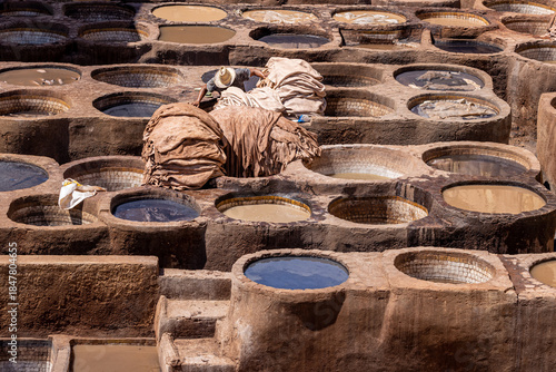 Картината върху платно Morocco - Fes El Bali (ancient city) - UNESCO World Heritage - The Chouara Tanne