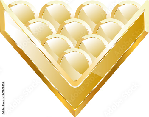 Billiards gold icon. Isolated on transparent background.