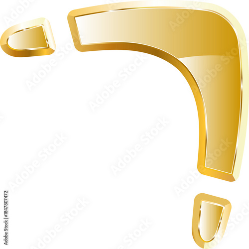 Photos Boomerang gold icon. Isolated on transparent background.