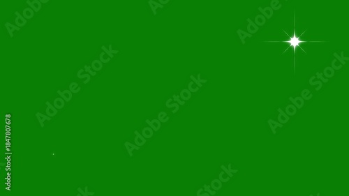 Glowing stars sparkle animation with twinkling white cartoon doodles glitter flash effects transparent overlay and shining star motion on green screen