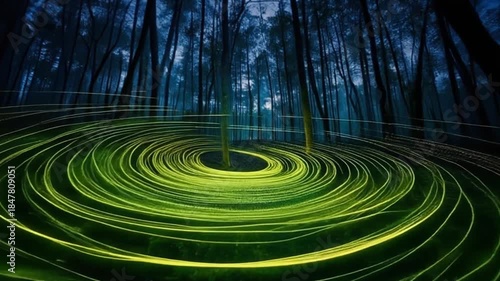Illuminating Forest Floor with Light Trails at Night