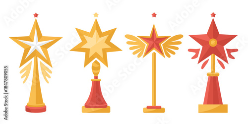 Christmas tree topper star holiday decoration festive ornament celebration season joy gift, perfect for winter holidays, festive interior decor, christmas tree styling, seasonal greeting designs, 