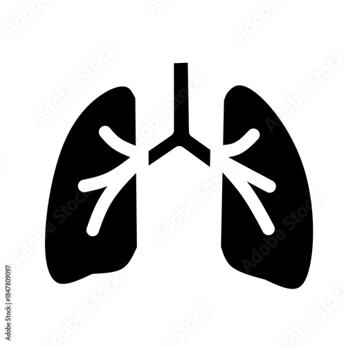 Human Lungs Anatomy Icon Black Solid