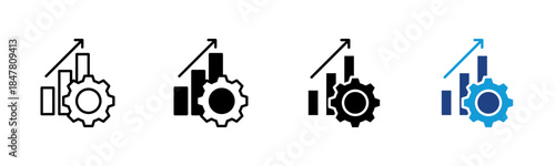 Growth icon set multiple style collection