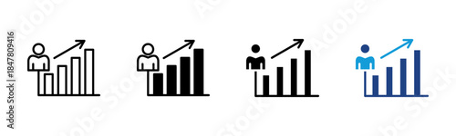 Advancement icon set multiple style collection